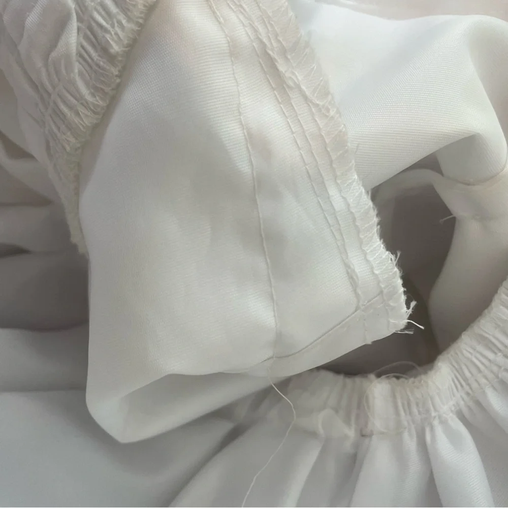 🟢 3 for $15 - FLOWER GIRL White chiffon dress with crinolines. Size 5T - Picture 8 of 8